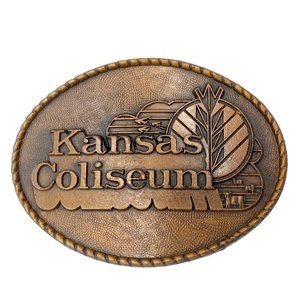 Kansas Coliseum Belt Buckle Vintage KS Fairgrounds Park City Wichita